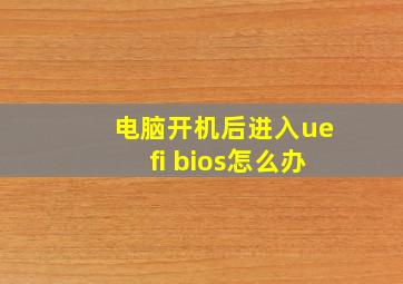 电脑开机后进入uefi bios怎么办